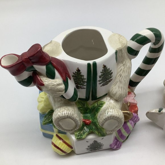 Spode Teddy Bear Christmas Tree Teapot with Lid - Picture 12 of 16